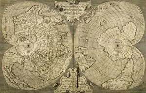 Geographer Gallery: World map. Italian engraving. 16th century