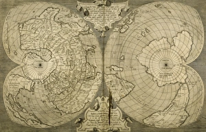Geographer Gallery: World map. Italian engraving. 16th century