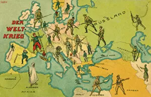 Middle Gallery: World War One Combatants - Map of Europe