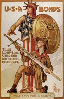 Patriotism Collection: WORLD WAR I (1914-1918). Poster USA BONDS Third Liberty Loa