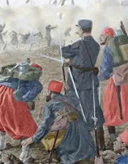 Observe Prints: World War I (1914-1918). Use of choking smoke in the attacks