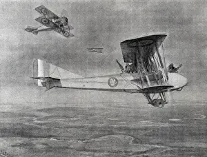 Hist Ricas Prints: World War I. French three-seater aircraft