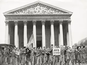 World War II American soldiers in Paris Japanese surrender
