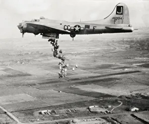 Images Dated 8th February 2021: World War II B-17 Flying fortress makes food drop