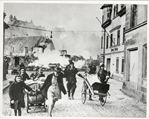 World War II German civilians evacute Kronach