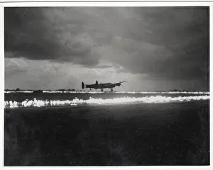 Lancaster Prints: World War II Lancaster bomber takes off