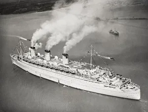 World War II Ocean liner Queen Mary returns to Southampton World War II Ocean liner Queen Mary returns to Southampton