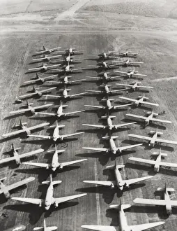 Conflict Prints: World War II transport planes & gliders ready England