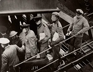 Prisoners Prints: World War II WW2 - German prisoners with blindfolds