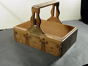 World War One POW wooden inlaid basket