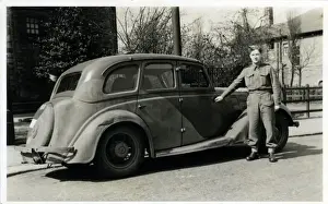 World War Two Soldier & Morris 10-4 Staff Car