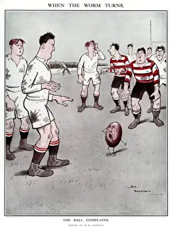 Bateman Prints: When the Worm Turns - H. M. Bateman rugby cartoon