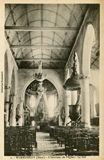 Images Dated 11th February 2016: Wormhoudt, France - Interior of Church