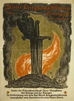 Stuttgart Prints: Wortt. Kriegsausstellung, 1916 Stuttgart Mai-September