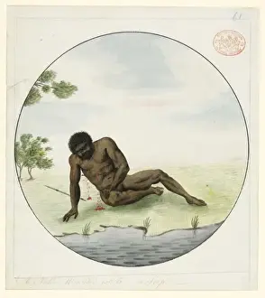 Watling Prints: Wounded aboriginal man in a classical pose