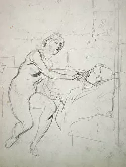 Accomplished Gallery: Wounded French soldier lying in bed in a hospital ward