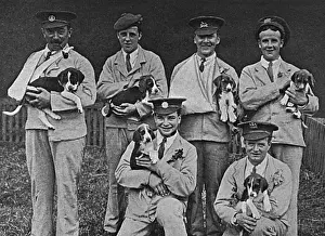 Puppies Prints: Wounded soldiers at Cheshire Hunt puppy show, WW1