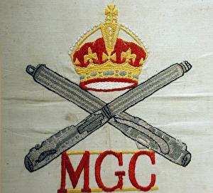 Images Dated 28th October 2017: Woven badge of the Machine Gun Corps, WW1
