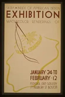 Index Prints: WPA Index of American Design exhibition Watercolor rendering