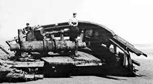 A wreck on the beach at Overstrand near Cromer