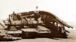 A wreck on the beach at Overstrand near Cromer