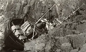 Lands Prints: Wreck of French Fishing Boat Varenne, Lands End, Cornwall