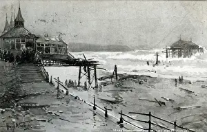Scarborough Prints: Wreck of the North Pier, Scarborough, Yorkshire