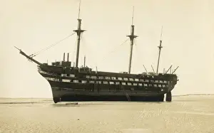 Wreck of a Ship of the Line - beached at Bideford, Devon