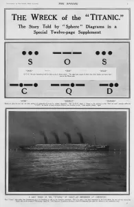 Images Dated 20th March 2012: The Wreck of the Titanic - page from the Sphere