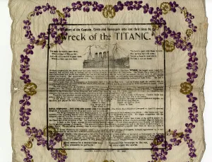 Napkin Prints: Wreck of the Titanic, souvenir napkin