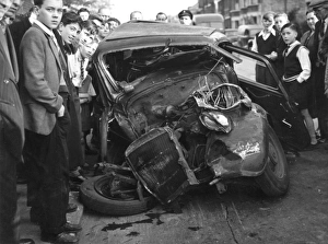 Wreckage of car, Peckham High Street, SE London
