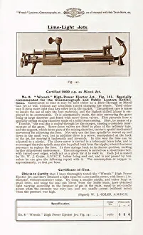 Wrench limelight jets for magic lantern projector
