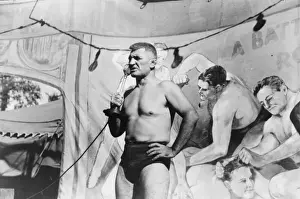 Wrestlers Prints: Wrestlers at the Worlds Fair in Tunbridge, Vermont