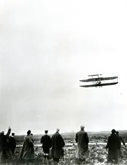 Wright Brothers, American aviation pioneers, in action
