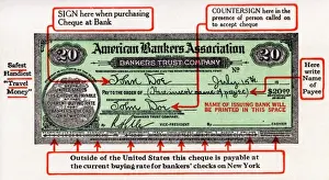 Currency Prints: Where to write on an American Travellers Cheque