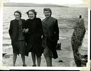 Scapa Gallery: Three WRNS colleagues, Lyness, Isle of Hoy, Orkney, WW2