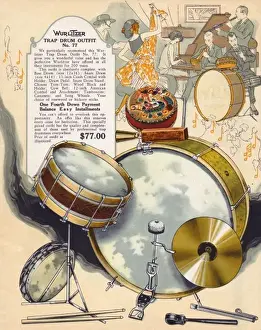 Tambourine Prints: Wurlitzer Drums