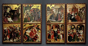 Corpse Collection: Wurzach Altarpiece, 1437, by Hans Multscher (1400-1467)