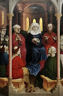 Pentecost Collection: Wurzach Altarpiece, 1437. Pentecost by Hans Multscher (1400