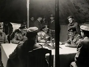 Montgomery Prints: WW II - German officers surrender to General Montgomery