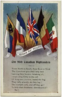 WW1 - 96th Battalion (Canadian Highlanders) - Allied Flags