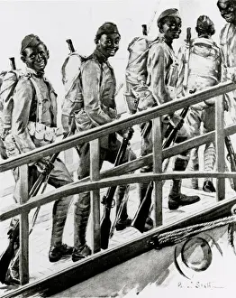 Embark Prints: WW1 - African-American G. I.s embark for France
