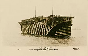 Stripes Gallery: WW1 - Aircraft Carrier - HMS Argus - Camouflaged