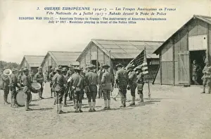 WW1 - American troops in France celebrate Independence Day - 4th July, 1917