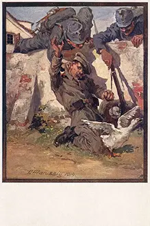 WW1 - Austro-Hungarian soldiers surprise a Russian soldier