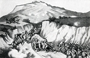 Anzacs Gallery: WW1 - Battle of Sari Bair - Heavy artillery advancement