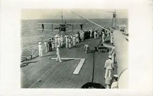 WW1 Biplane on Warship