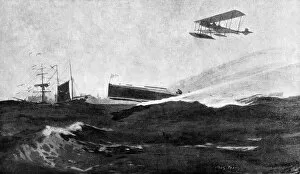 WW1 - British seaplane in action, Cuxhaven, Germany, 1915