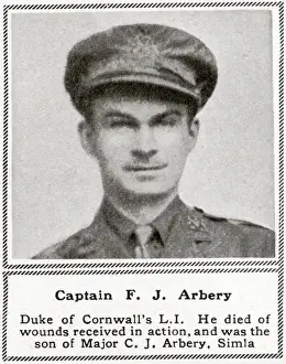 WW1 - Captain F J Arbery - Duke of Cornwalls Light Infantry