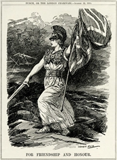 Ally Gallery: WW1 - Cartoon - Britain Joins In